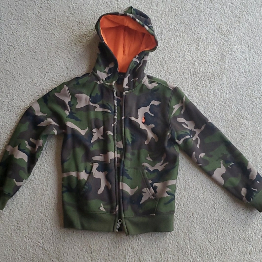 Polo RL Boys Camo Fleece Hooded Sweatshirt